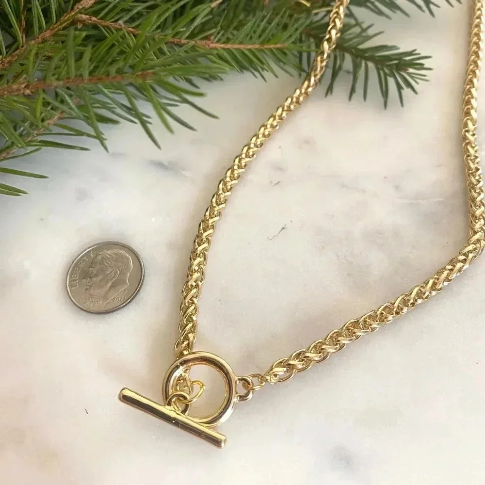 Gold Plated Chunky Toggle Necklace - Picture 4 of 4